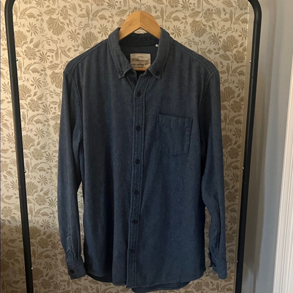 Weatherproof Indigo-Blue Casual Button-Down Shirt